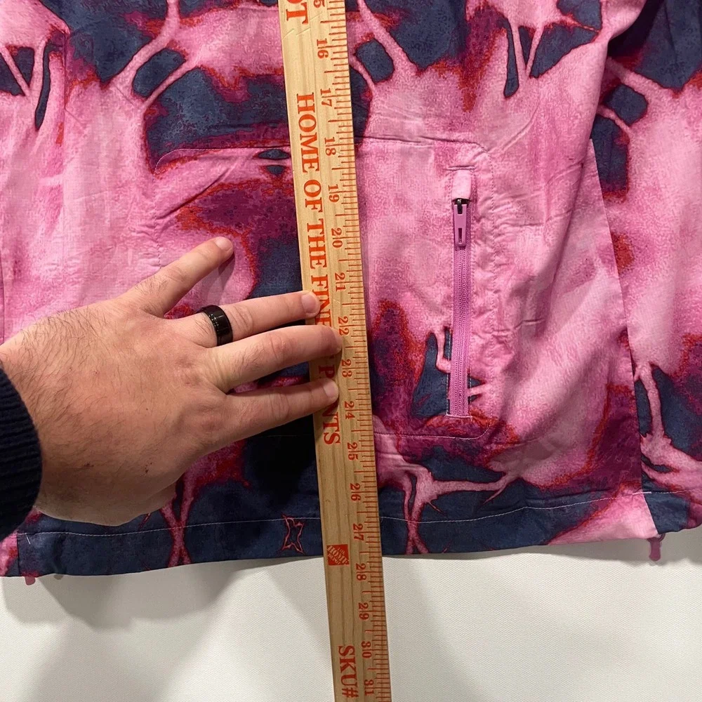 Adidas Pink Abstract Print Lightweight Packable Running Jacket Womens Size Small - Picture 8 of 10